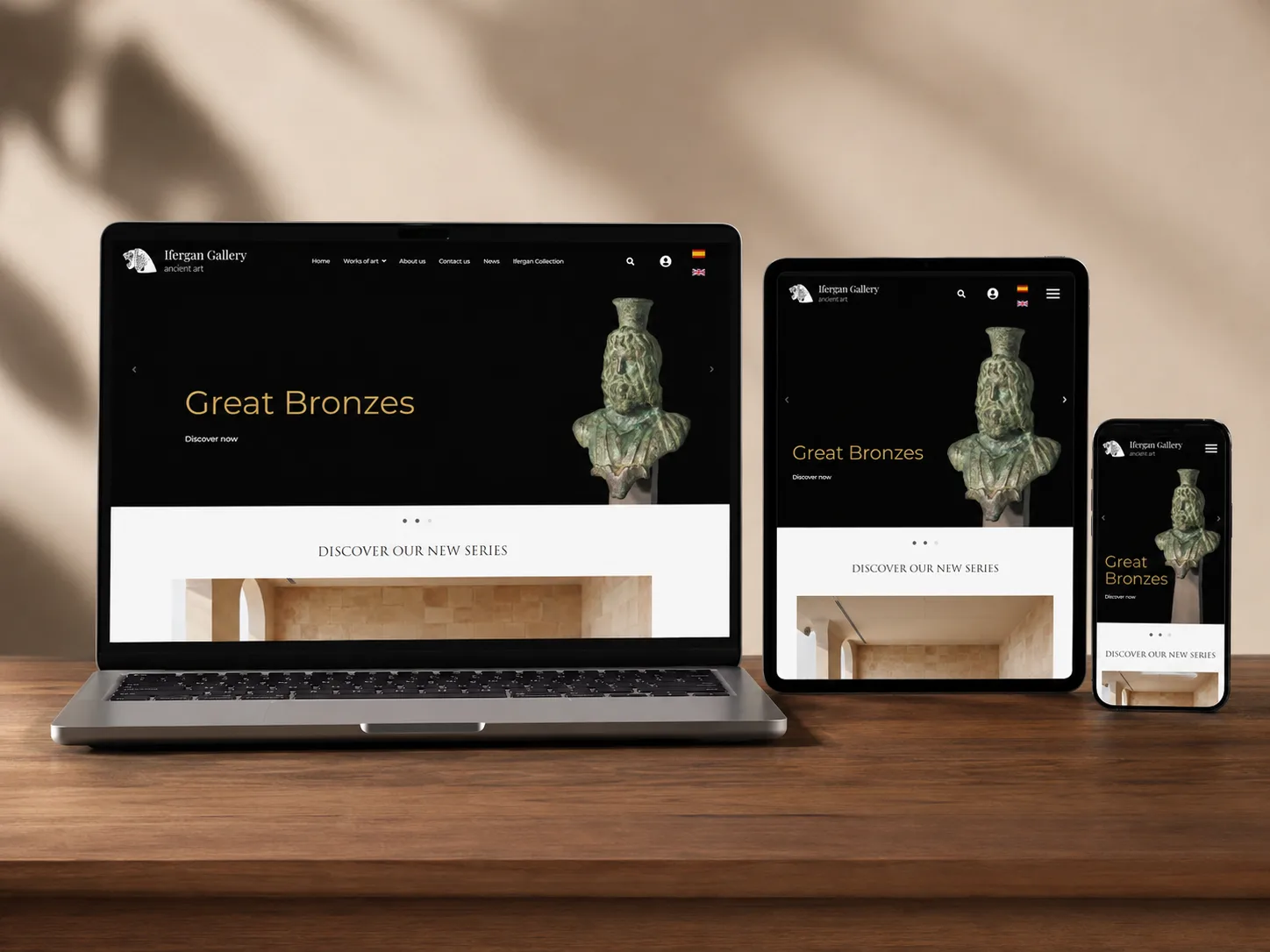 La tienda en tres dispositivos