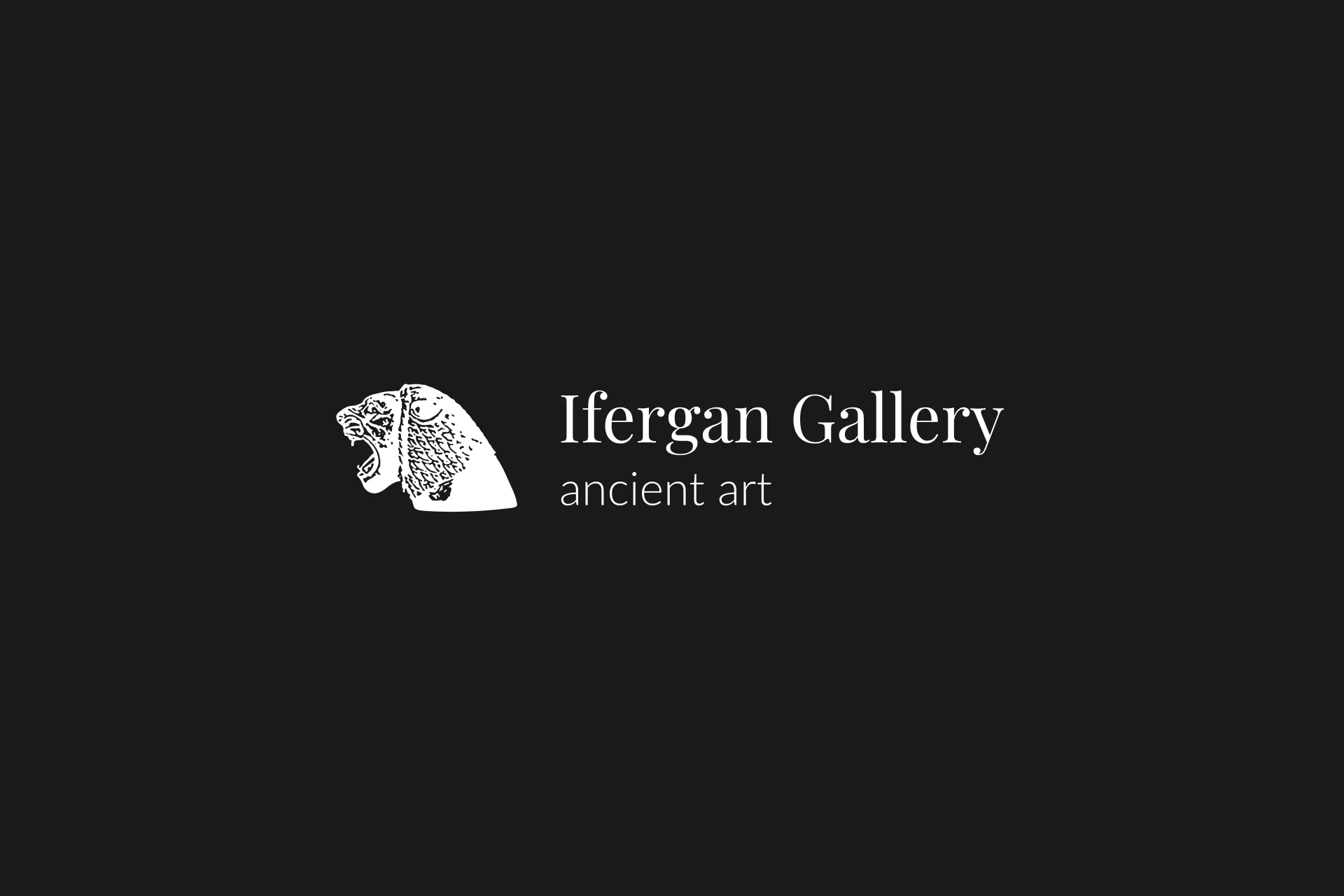 Marca de Ifergan Gallery en blanco sobre fondo oscuro